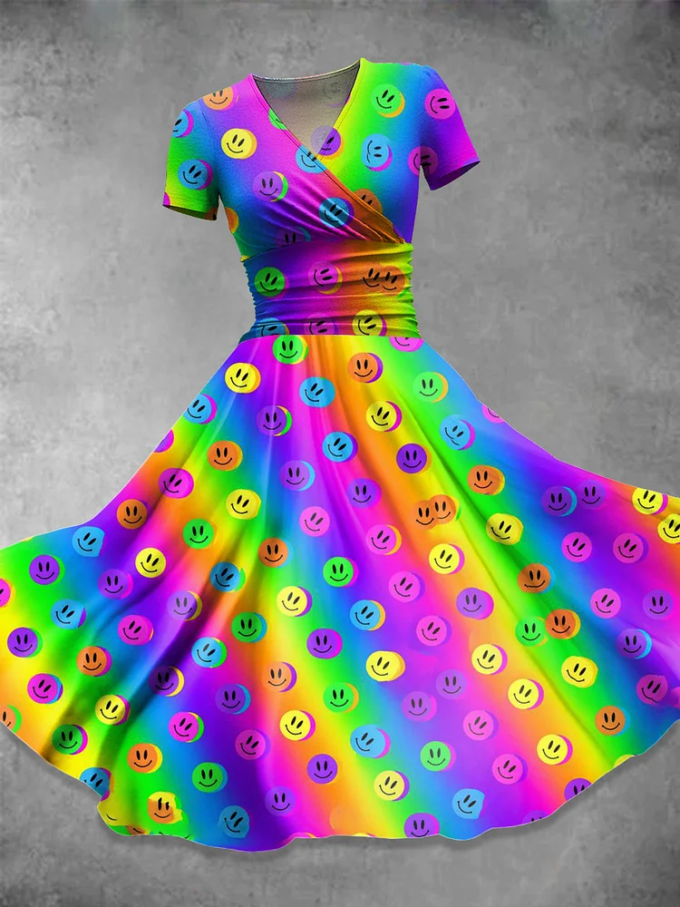 Women's  Rainbow Art Print  Maxi Dress
