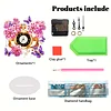 (US Local)Acrylic Special Shape Flower Butterfly Diamond Painting Clock Ornaments Kit