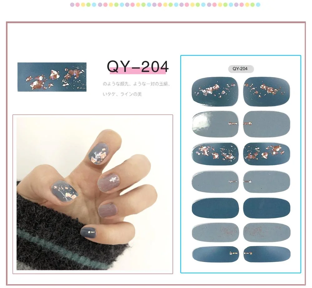 ENDRRFLLA Glitter Decorative Floral Nail Stickers Gray Water Transfer Polish Items Nail Art Decals 2020 New Design Nail Art 1pc-Nail Inspo