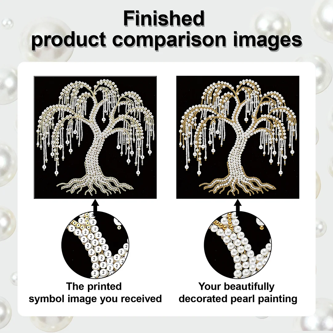 Tree of Life DIY Pearl Art Diamond Painting Kit Home Decor 25x25cm with Frame