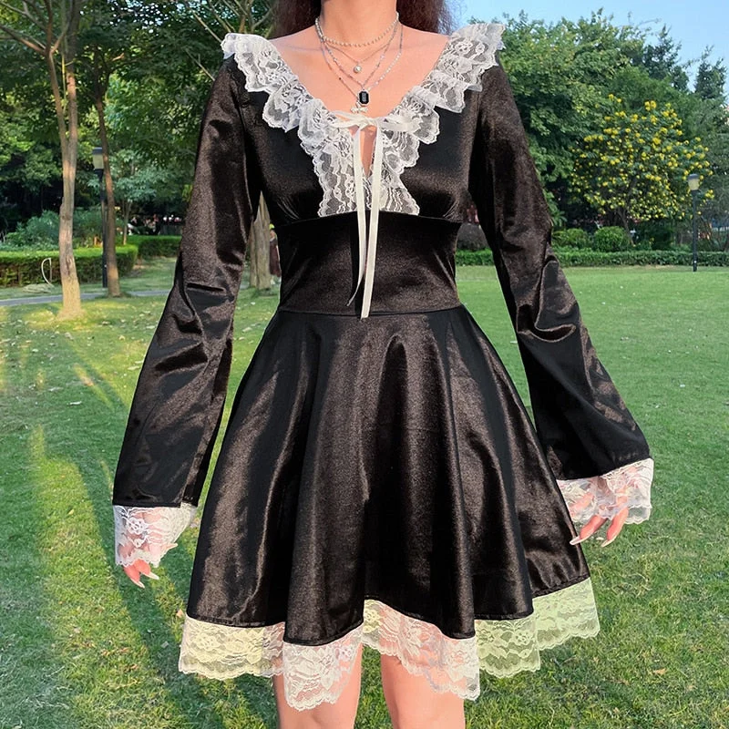 Xingqing Sweet Y2K Lace Slip Dress Party Holiday Sleeveless Mini Kawaii Dresses Lolita Robe 2000s Aesthetic Grunge Pink Outfit