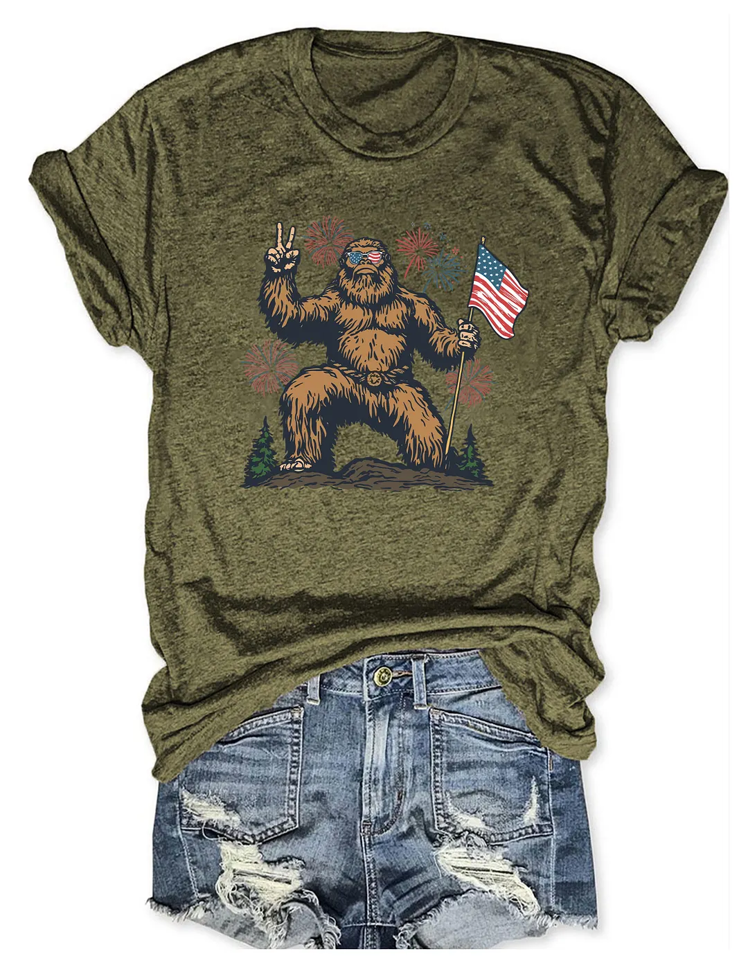 4th Of July American Bigfoot T-shirt