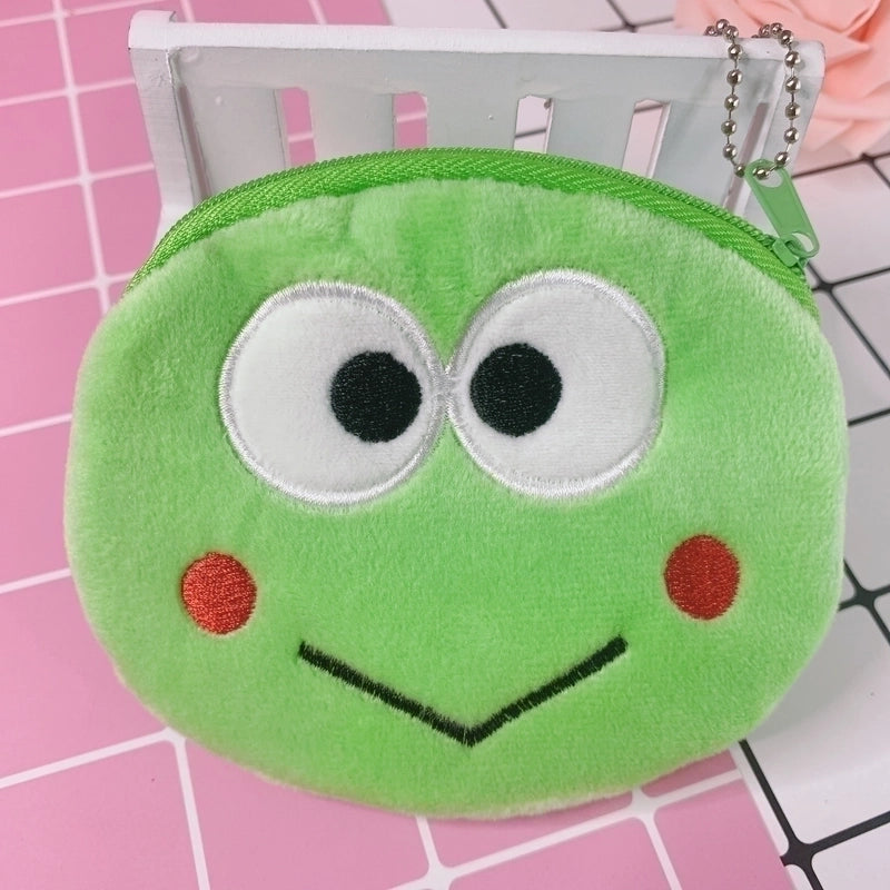 Unisex Cartoon Plush Zipper Coin Purses