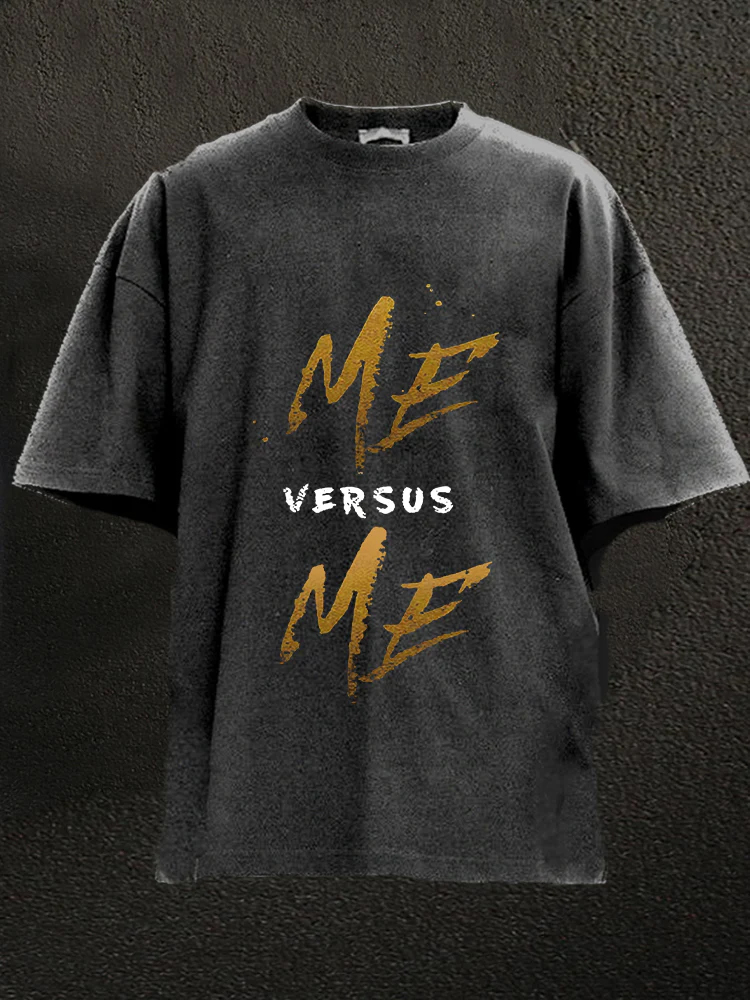 Me Versus Me Print Washed GYM T-shirt / Rvogue / Rvogue