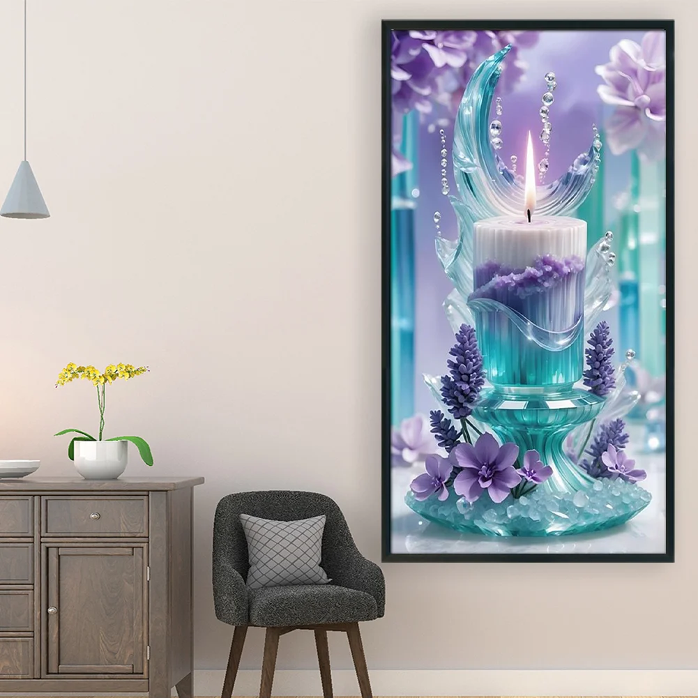 11CT Full Stamped Cross Stitch - Candle(Canvas|40*70CM)