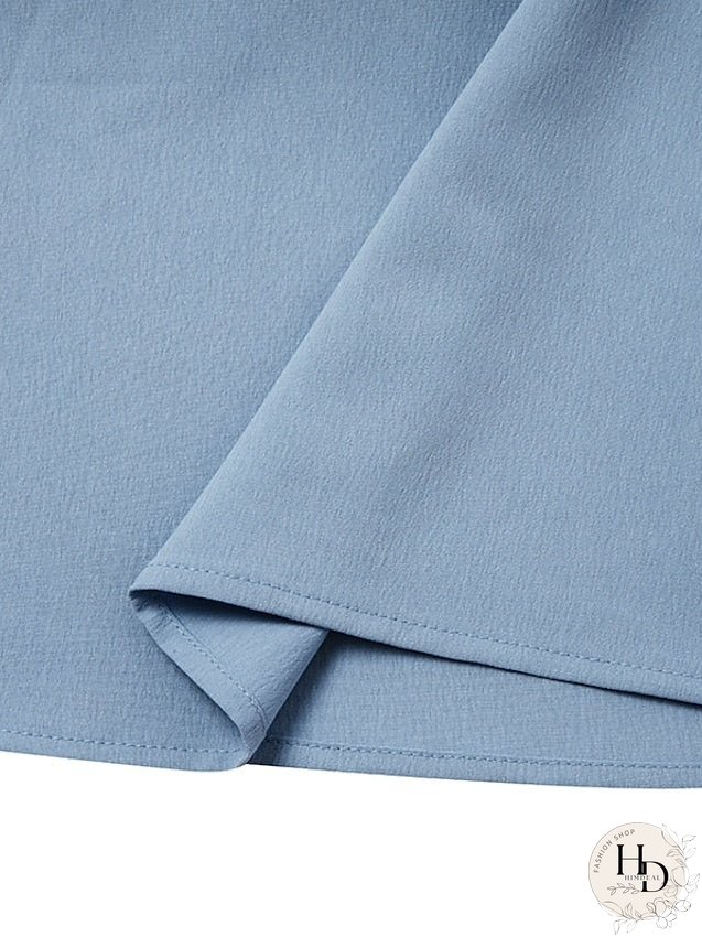 Casual Dress Shift Dress Midi Dress Blue Green Short Sleeve Pure Color Ruched Fall Spring Summer Crew Neck Basic Daily Weekend Loose Fit S M L XL XXL 3XL 4XL 5XL for Women