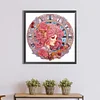 Clock Pink Hair Girl - Crystal Rhinestone Diamond Painting