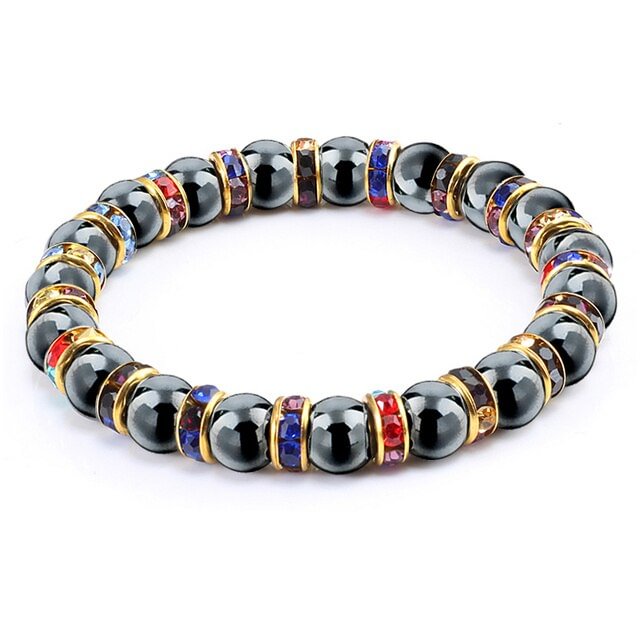 YOY-Natural Hematite Beads Bracelets Men
