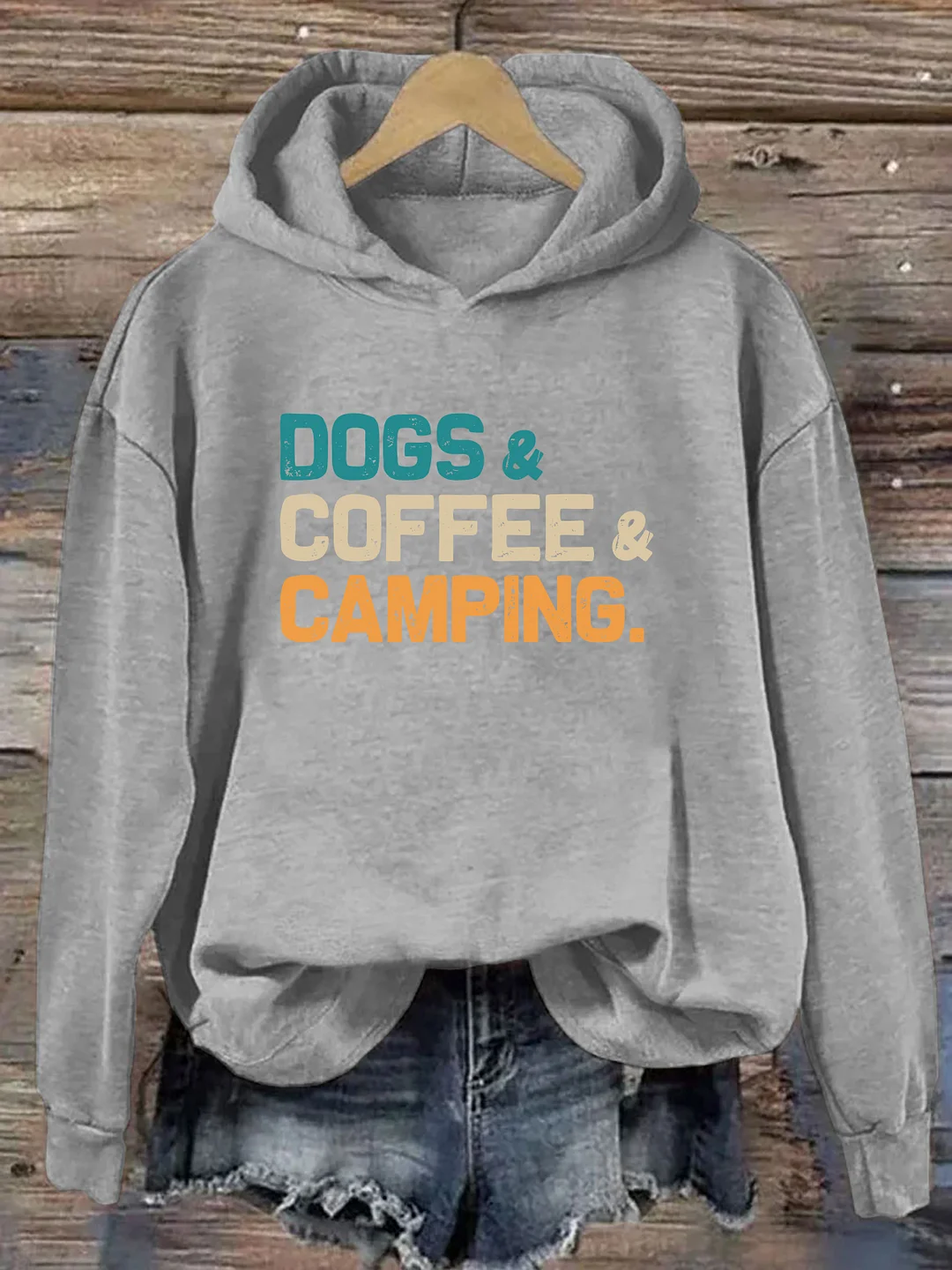 Dogs Coffee Camping Hoodie
