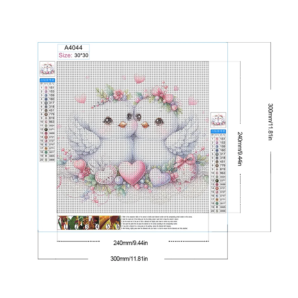 Diamond Painting - Full Round Drill - Cute Pigeon(Canvas|30*30cm)