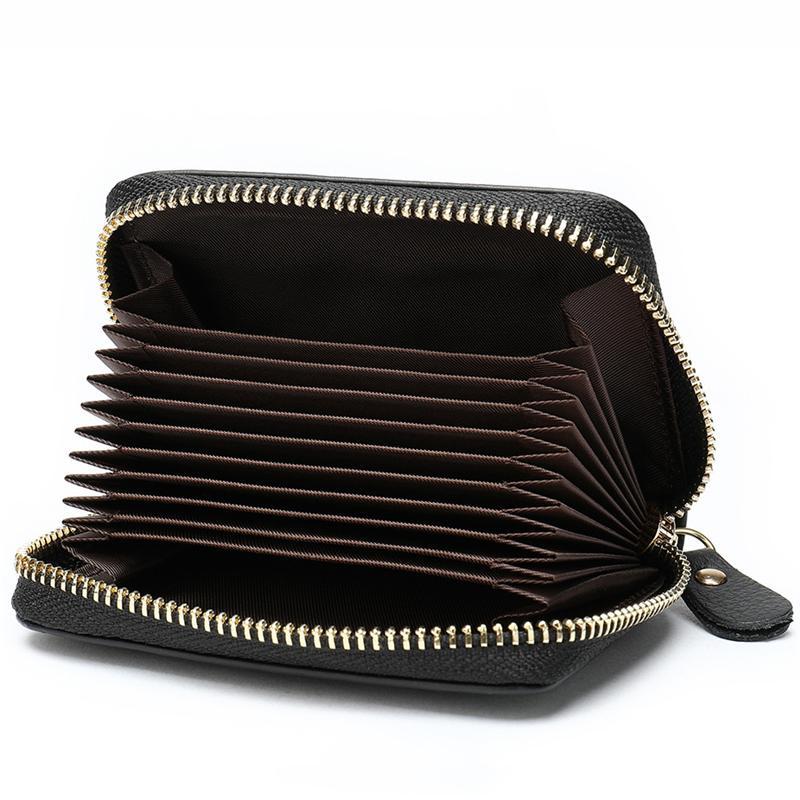 Mens Fashion Plain Vintage Zipper Wallets