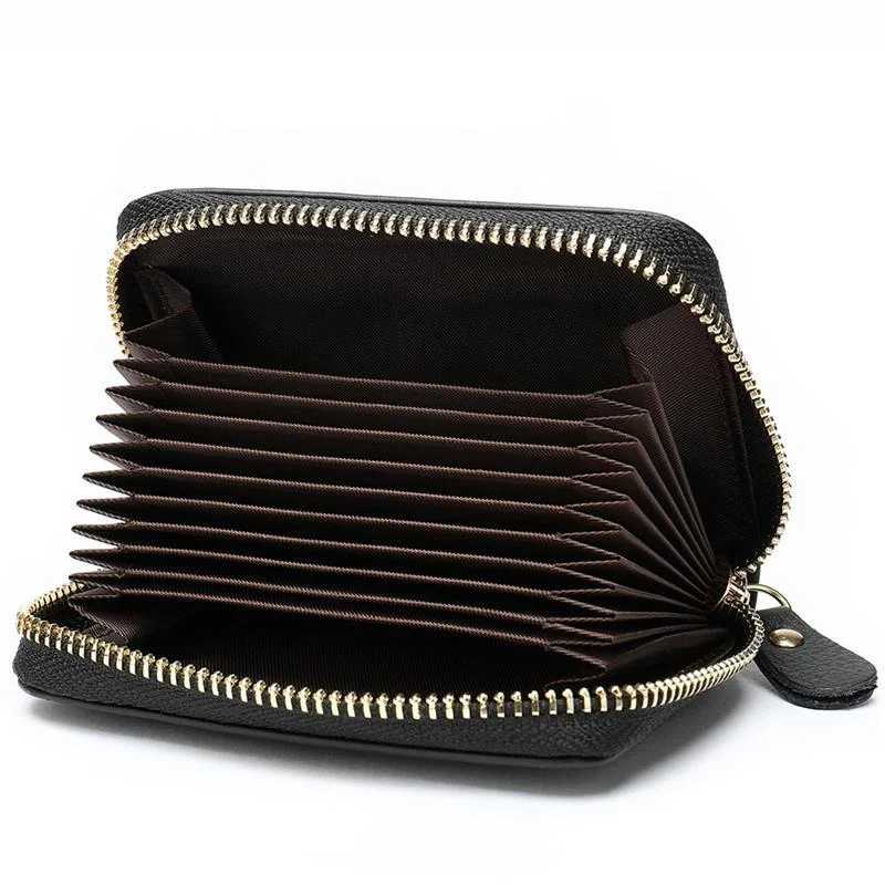 Mens Fashion Plain Vintage Zipper Wallets