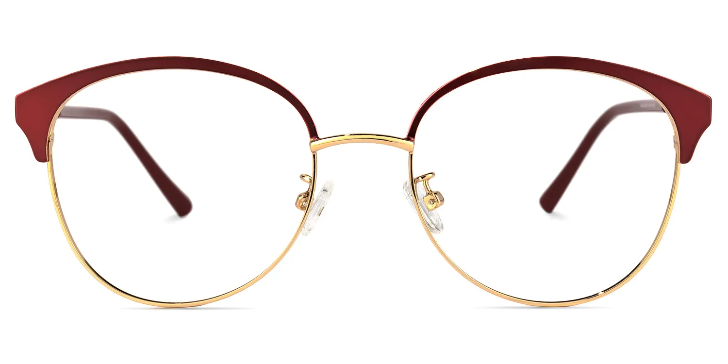 Ytonna Rot-Gold Browline Brille Rot-Gold