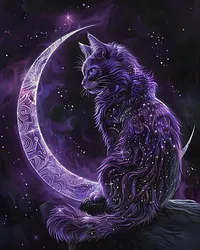 Violet Flame Cat - Diamond Painting