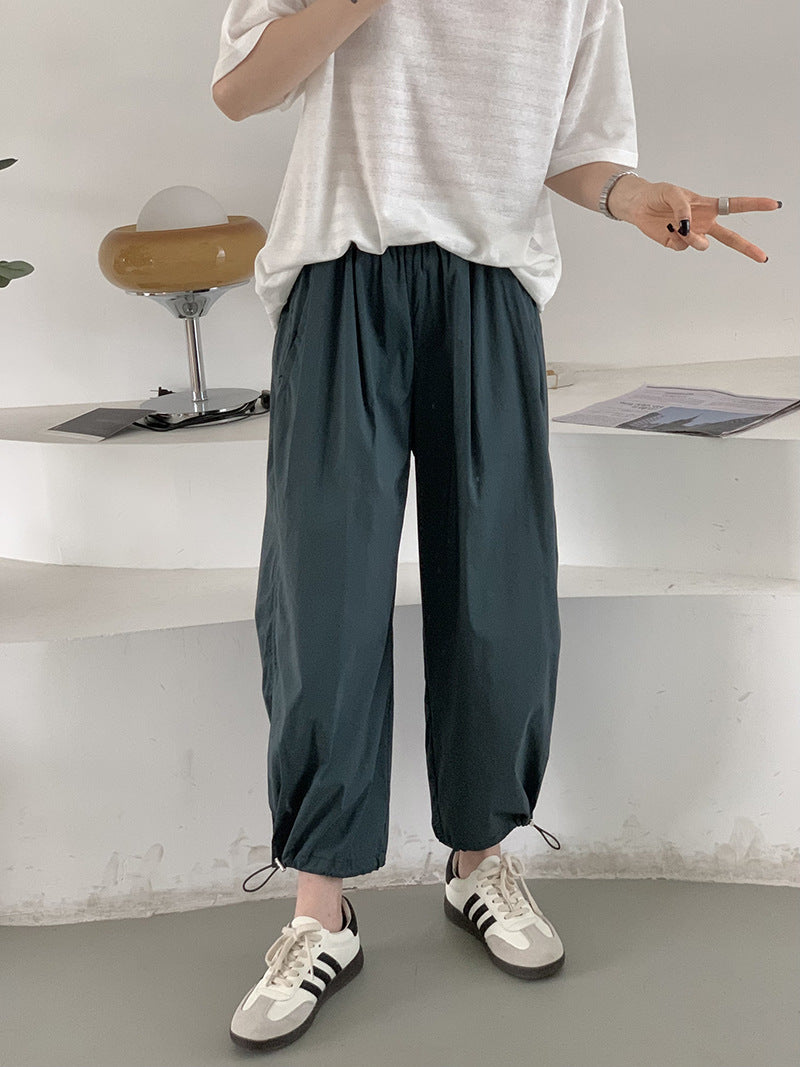 Aiertu Trousers Drawstring Casual Pants Summer Korean Style Loose Casual Pants Trousers aiertu