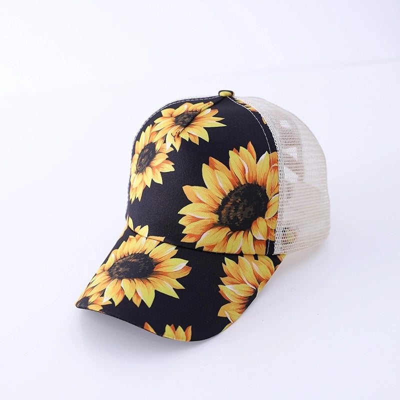 Unisex Casual Minimalist Stripe Lattice Flower Curved Eaves Baseball Cap