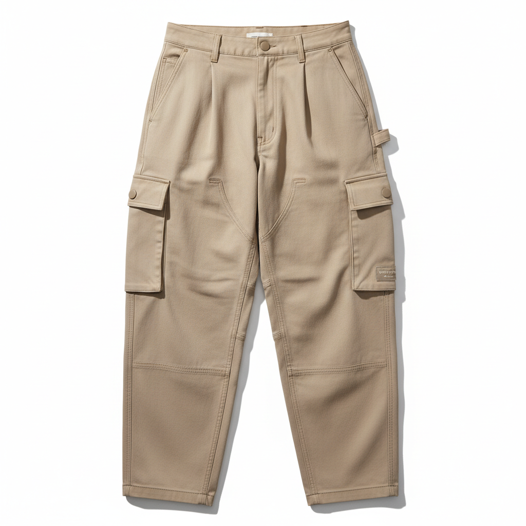 thesupersurf Khaki Cargo Pants with Multiple Pockets 
