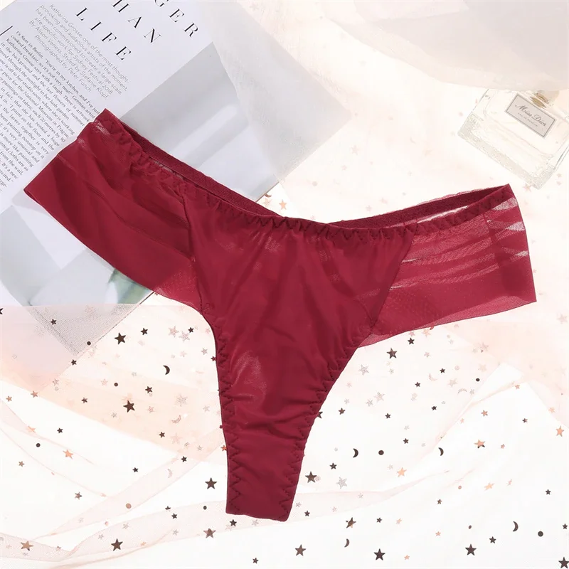 Billionm Women Panties Sexy Lace Thong Women's Underwear Soft Perspective Breathable Underpants Female Seamless Intimates Lingerie