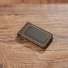 Handmade Crazy Horse Leather Magnetic Banknote Clip | Vintage Cowhide Magnetic Clip, Multifunctional Stationery Bookmark Money Clip