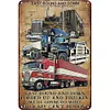 Camion de pompiers - Panneaux en &eacute;tain m&eacute;tallique(20*30cm/30*40cm) - Garage