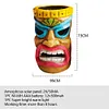 Outdoor Tiki Statue Garden Deco with Solar Light Hawaiian Tiki Ornament (Blue)