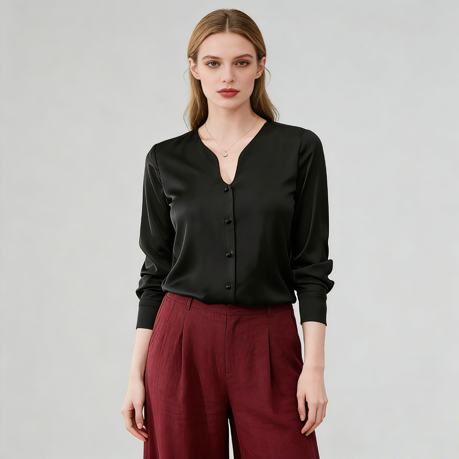 Elegant Silk Shirt with Fashionable Long Sleeves REAL SILK LIFE