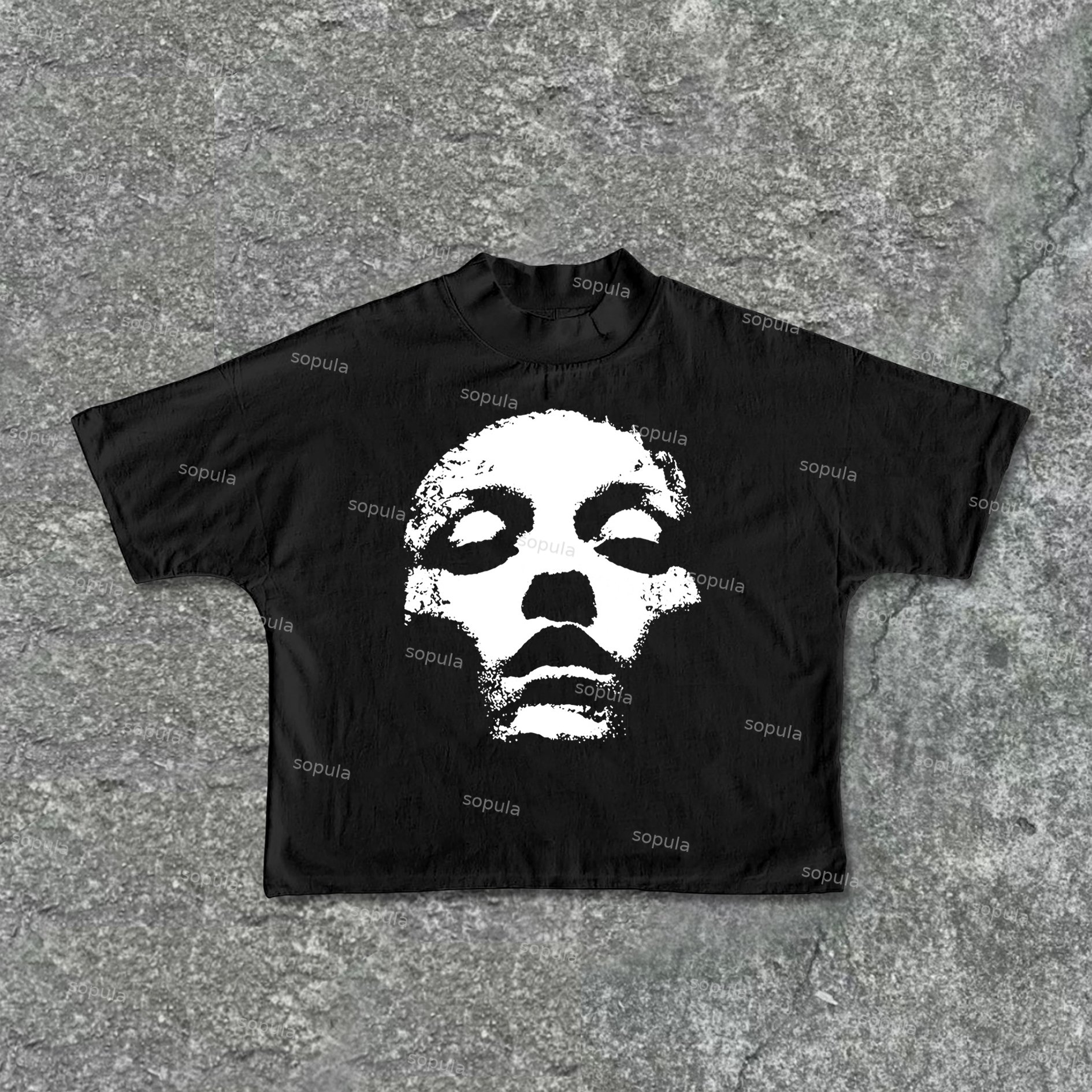 Sopula Vintage Portrait Graphic Print Cropped T-Shirts - SOPULA