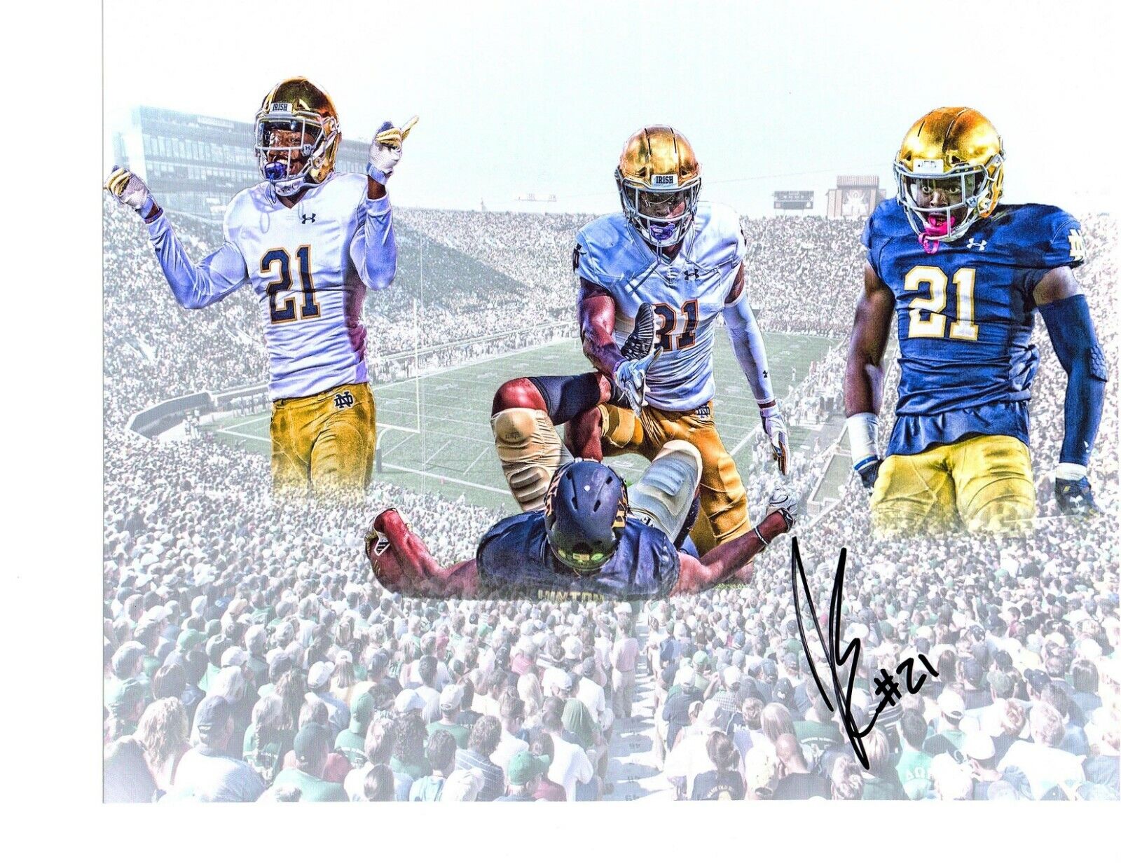 Jalen Elliott Notre Dame Irish hand signed autographed 8x10 football Photo Poster painting ND