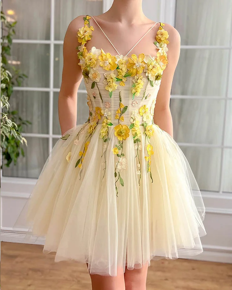 Women's Stylish Elegant Floral Mini Dress
