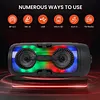 BT Portable Wireless Speakers with Mic & Radio Stereo Subwoofer Music Player RGB Colorful Light Soundbar Column For Home Use/Square Dancing/Karaoke