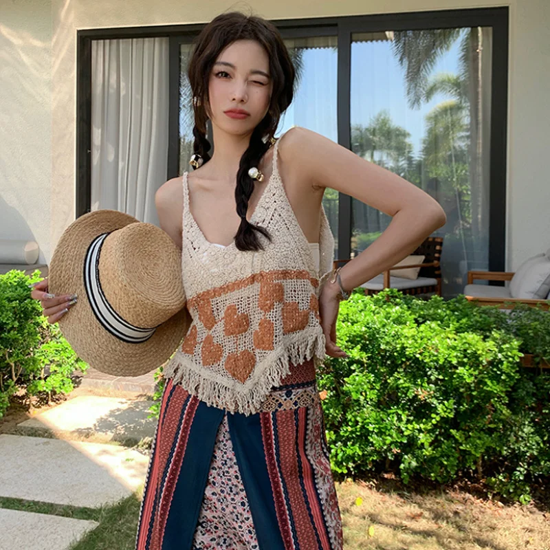 Churchf Churchf New Print Wide-Leg Pants Ethnic Snow Spinning Pants Bohemian Beach Pants Women