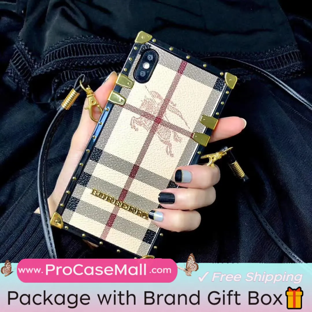 Classic Burberry Signature Canvas Leather Apple iPhone Case Samsung Galaxy Crossbody