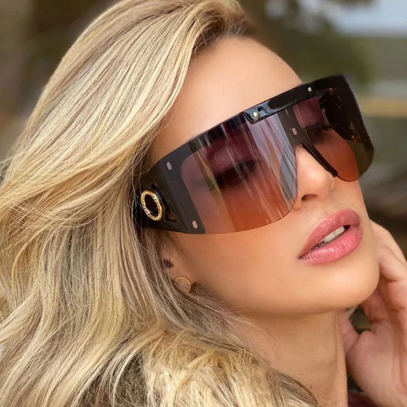 Fidoai Back To The Future Bold Oversized Aviator Sunglasses - Brown
