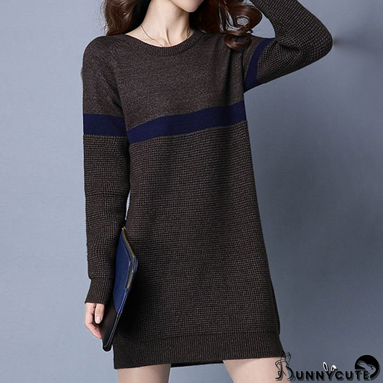 Brown Long Sleeve Sweater Mini Dress