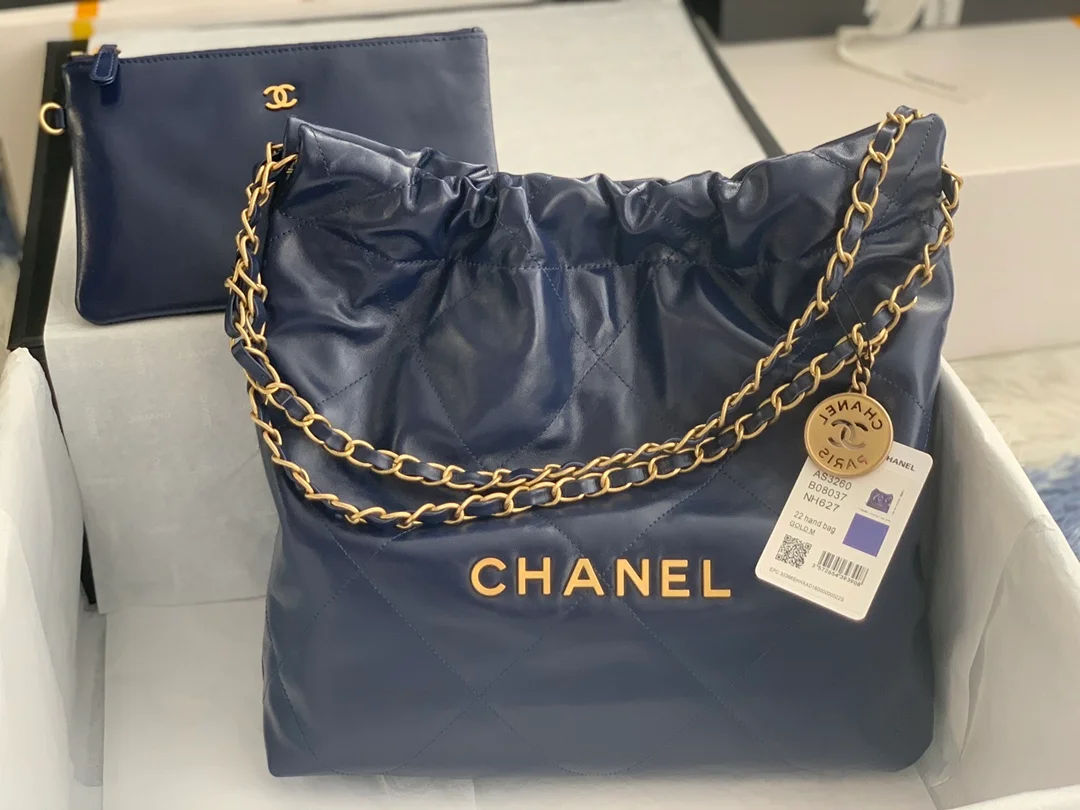 Chanel 22BAG手袋 海軍藍中號42cm