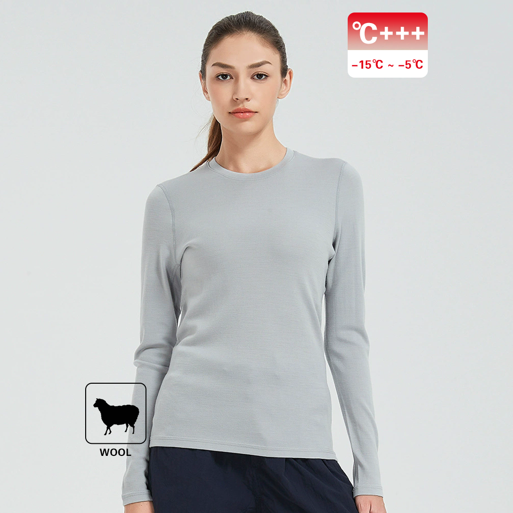 300g Women's 100% Merino Wool Base Layer Top REAL SILK LIFE