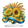 (US Local)Flower Double Sided Effect Table Top Diamond Painting Desktop Ornaments Kit (Sunflower B)