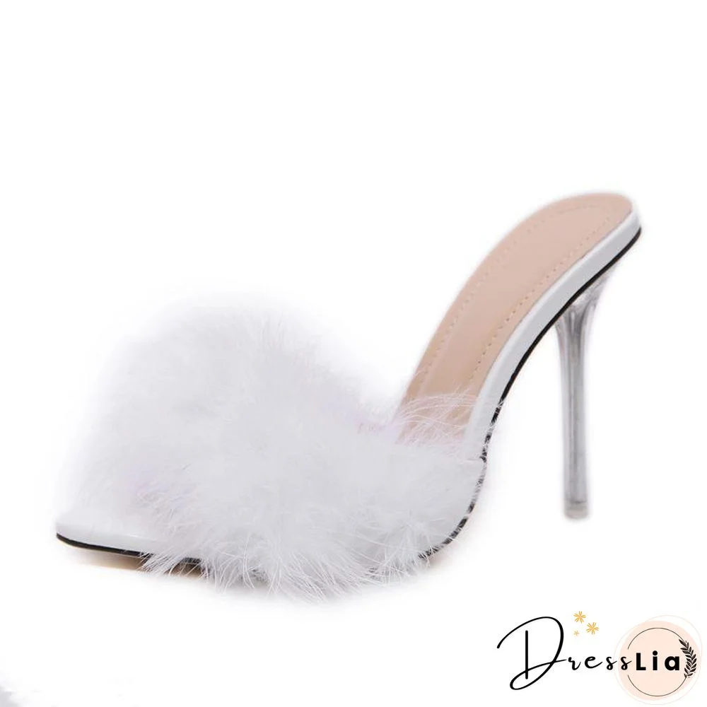 Sexy Pointed Head Floss Decorated High Heel Sandal Shoes