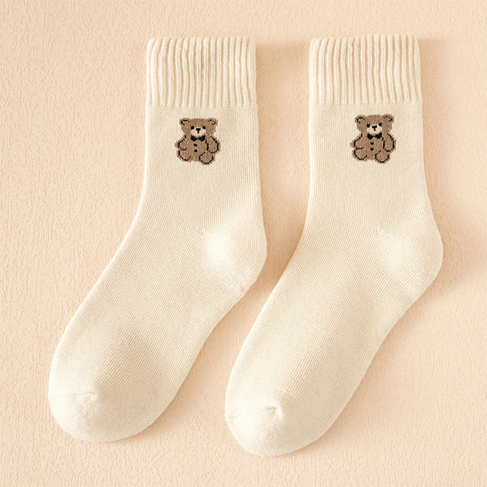 Smiledeer New autumn and winter bear ladies thickened thermal socks