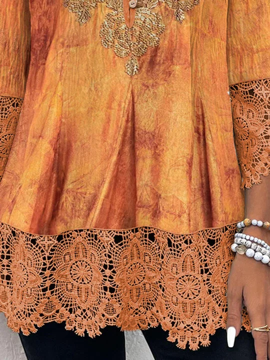 Women Half Sleeve V-neck Solid Color Dress