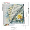 Musikinstrument Rose 5d DIY Runde Vollbohrer Dimond Gem&auml;lde Kit 40x40cm