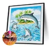 Delfine spielen - Rundbohrer Diamantmalerei - 30*30cm
