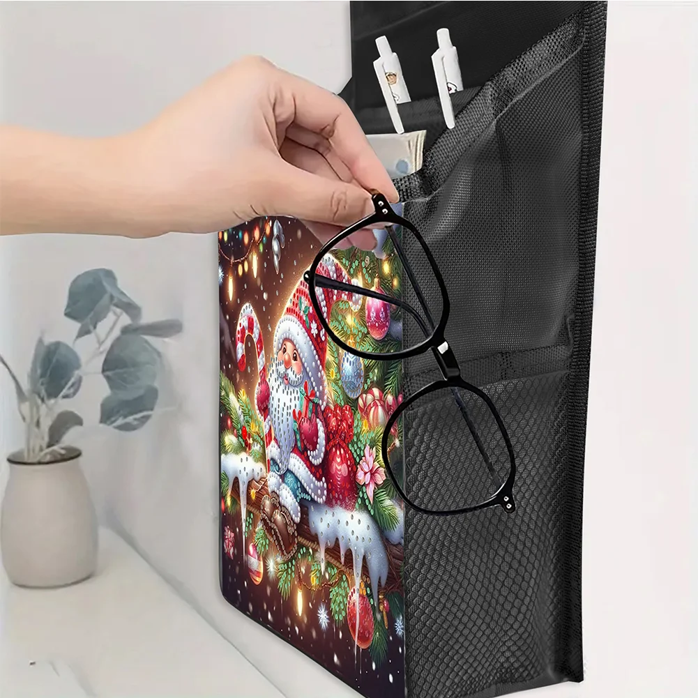 5D DIY Christmas Gnome Diamond Painting Hanging Storage Bag Diamond Art Organizer Box Home Decor 