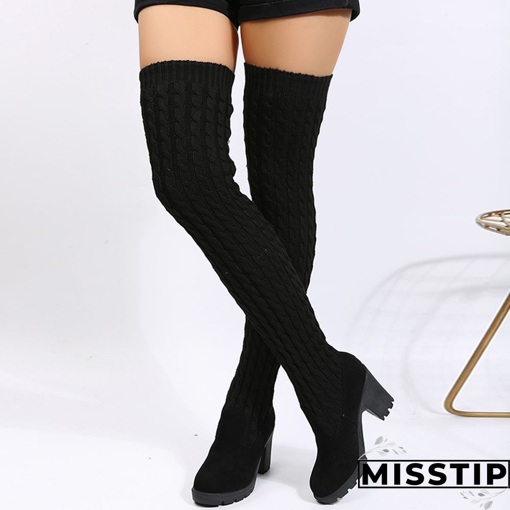 Dark Brown Casual Patchwork Solid Color Keep Warm Comfortable Shoes (Heel 8CM High)