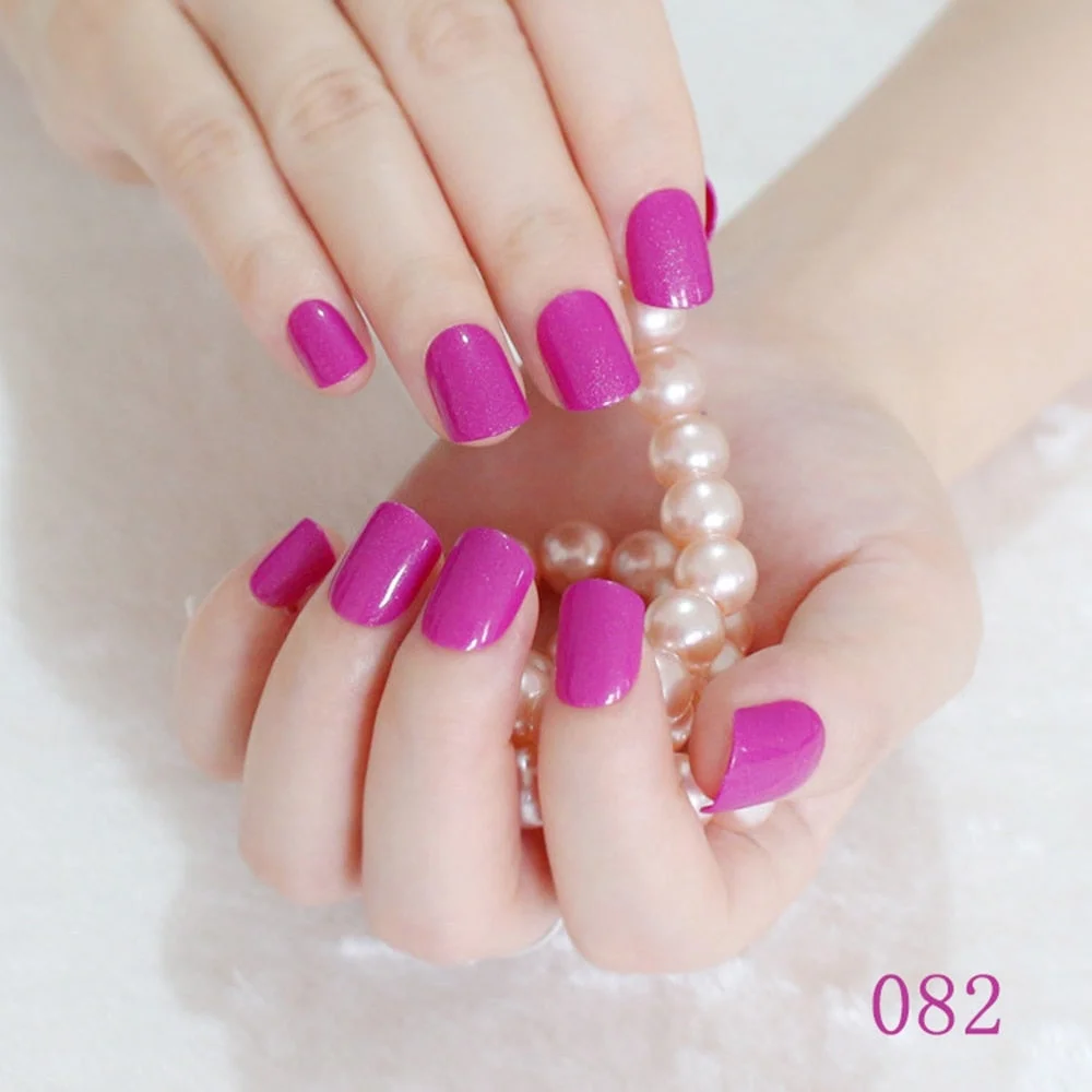 Pure Light Pink Artificial Nails Candy Short Full Cover Tips Easy DIY Acrylic False Nail Manicure Accessories Salon Product F28-Nail Inspo