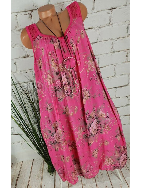 Women Half Sleeve V-neck Solid Color Dress