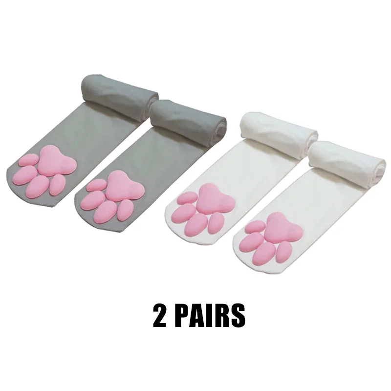 Billionm 3D Kitten Claw Stocking Lolita Soft Cotton Pawpads Anime Cosplay Girl Gift Thigh High Sexy Cute Solid Pink Paws Pad Kawaii Socks