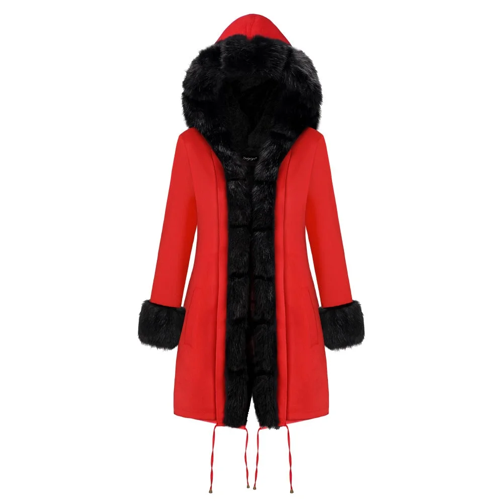 Women Fur Collar Jacket Winter Coat