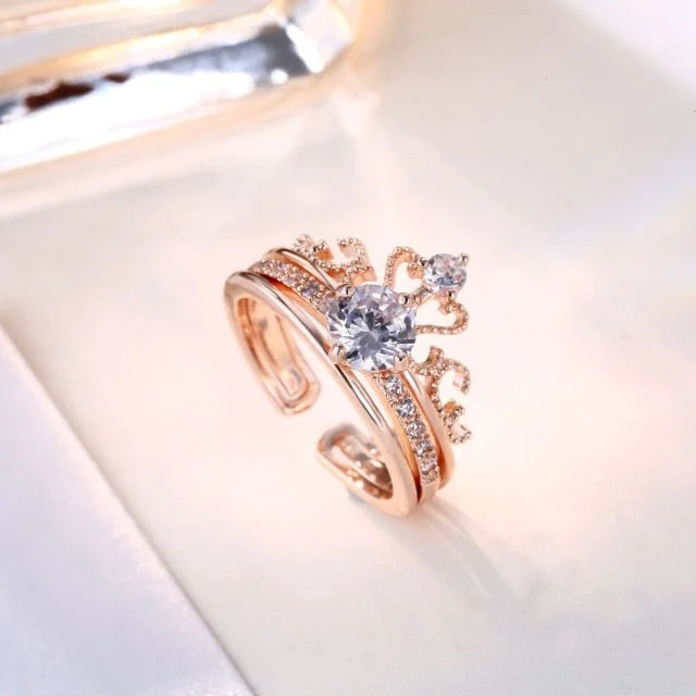 Buzzdaisy 2-in-1 Crown detachable Rings Set