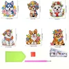 (US Local)6Pcs Acrylic Flower Dog Diamond Painting Refrigerator Magnet Craft Kit